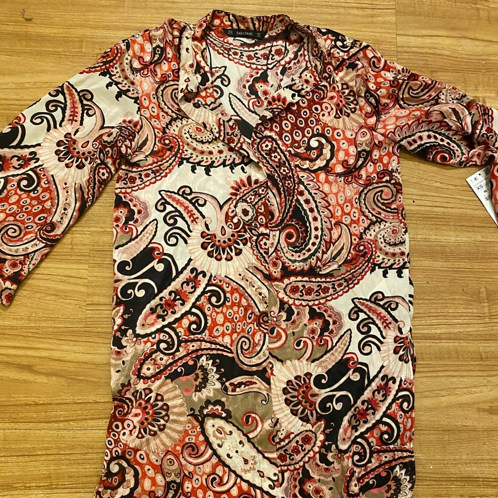 zara paisley top